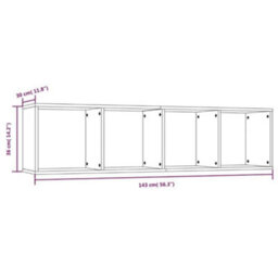Berkfield Book Cabinet/tv Cabinet Brown Oak 143X30X36Cm Engineered Wood - thumbnail 8