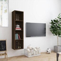 Berkfield Book Cabinet/tv Cabinet Brown Oak 143X30X36Cm Engineered Wood - thumbnail 3