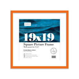 "19X19"" Orange Picture Frame - 19X19"" Square Frame With 17X17"" Mount For 19X19""/17X17"" Pictures Moderrn Style Thin Edge, 1 Pack" - thumbnail 1