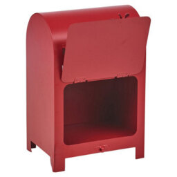 Urbn-Living Urbnliving 24Cm Height Christmas Xmas Metal Letter Mail Box Santa Arched Decorative Red Table Ornament - thumbnail 3
