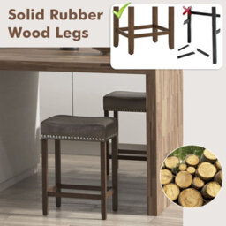 Gainoom Set Of 2 Bar Stools Upholstered Counter Height Saddle Stools Pu Leather 60Cm - thumbnail 7