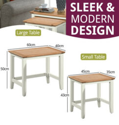 Hallowood Furniture Clifton Oak Painted Nest Of 2 Tables - thumbnail 3