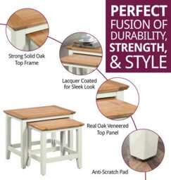 Hallowood Furniture Clifton Oak Painted Nest Of 2 Tables - thumbnail 2