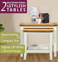 Hallowood Furniture Clifton Oak Painted Nest Of 2 Tables - thumbnail 5