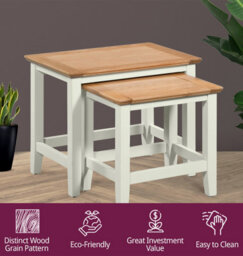 Hallowood Furniture Clifton Oak Painted Nest Of 2 Tables - thumbnail 4