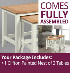 Hallowood Furniture Clifton Oak Painted Nest Of 2 Tables - thumbnail 7