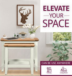 Hallowood Furniture Clifton Oak Painted Nest Of 2 Tables - thumbnail 6