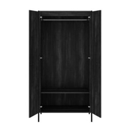 Wyld Haus Ireland 3 Door Wood-Effect Wardrobe With 1 Drawer, Matt Black Frame - thumbnail 9