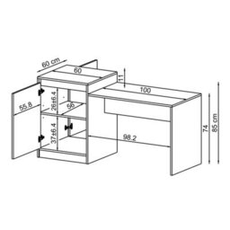Roomart Milano Kitchen Island And Dining Table, Anthracite And Oak Effect - thumbnail 5