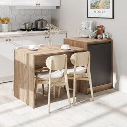 Roomart Milano Kitchen Island And Dining Table, Anthracite And Oak Effect - thumbnail 1