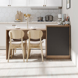 Roomart Milano Kitchen Island And Dining Table, Anthracite And Oak Effect - thumbnail 2