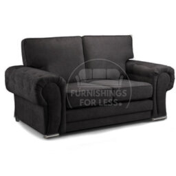 Furnishings For Less UK Milan Fabric 3 Piece Sofa Suite Black Full Back Chesterfield Style - thumbnail 3