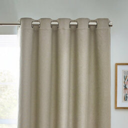 furn. Furn Dawn Textured Blackout Eyelet Curtain Pair Natural (W)229Cm X (D)183Cm - thumbnail 2