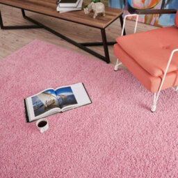 The Rugs Pink Soft Plain Design Fluffy Shaggy Rugs And Runners High Pile Living Room Kitchen Hallway 380 - thumbnail 7