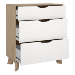 Furniture To Go Ikast Chest 3 Drawers In Jackson Hickory And White - thumbnail 6