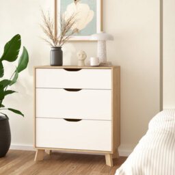 Furniture To Go Ikast Chest 3 Drawers In Jackson Hickory And White - thumbnail 8