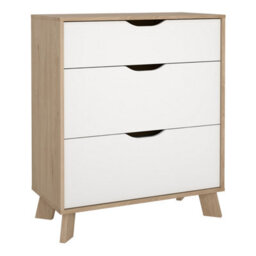 Furniture To Go Ikast Chest 3 Drawers In Jackson Hickory And White - thumbnail 1