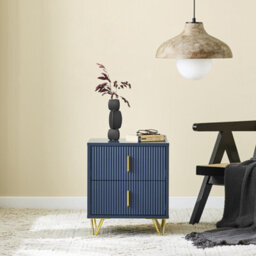 Sobuy Fbt115-B, Bedside Table,bedside Cabinet ,nightstand With 2 Drawers,side Table For Bedroom Living Room,blue - thumbnail 5