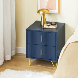 Sobuy Fbt115-B, Bedside Table,bedside Cabinet ,nightstand With 2 Drawers,side Table For Bedroom Living Room,blue - thumbnail 4