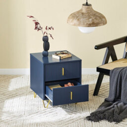 Sobuy Fbt115-B, Bedside Table,bedside Cabinet ,nightstand With 2 Drawers,side Table For Bedroom Living Room,blue - thumbnail 6