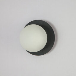 Houseof Frosted Glass Opal Ball Shade Disk Wall Light Bathroom Compatible - Charcoal Grey Black - thumbnail 5