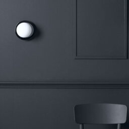 Houseof Frosted Glass Opal Ball Shade Disk Wall Light Bathroom Compatible - Charcoal Grey Black - thumbnail 4