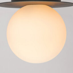 Houseof Frosted Glass Opal Ball Shade Disk Wall Light Bathroom Compatible - Charcoal Grey Black - thumbnail 3