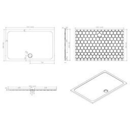 Royal Bathrooms 1400 X 900mm Rectangular Stone Shower Enclosure Tray Gloss White 30mm Slimline - thumbnail 6