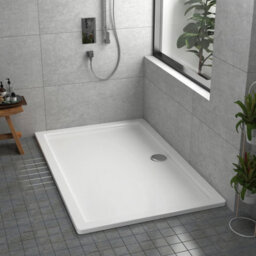 Royal Bathrooms 1400 X 900mm Rectangular Stone Shower Enclosure Tray Gloss White 30mm Slimline - thumbnail 1