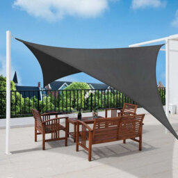 Grey 300X200Cm Rectangular Polyester Shade Sail Uv Resistant - thumbnail 5