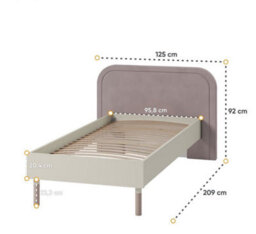 Arte Harmony 08 Bed Frame In Cashmere & Truffle - Eu Single 900mm X 2000mm - Elegant & Durable Sleep Foundation - thumbnail 3