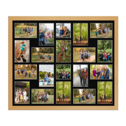 AK Frames 80X70Cm Country Pine Modern Multi Photo Frame With Black Mount - Holds 20 Apertures (18X) 6X4, (2X) 4X4 Photos - thumbnail 1