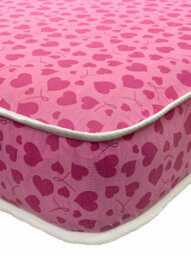 "Wilson Beds - 4"" (10Cm) Deep 2Ft6 Small Single Hot Pink Hearts Firm All Reflex Foam Kids Thin Mattress" - thumbnail 3