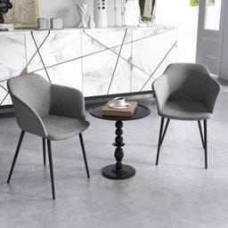 Gainoom Set Of 2 Grey Dining Chairs Upholstered Armless Accent Chair With Ergonomic Backrest - thumbnail 3