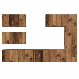 Berkfield Modern Tv Cabinet Set 6 Pcs Old Wood 30.5 X 30 X 90 Cm Engineered Wood - thumbnail 8