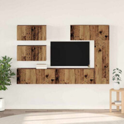 Berkfield Modern Tv Cabinet Set 6 Pcs Old Wood 30.5 X 30 X 90 Cm Engineered Wood - thumbnail 2