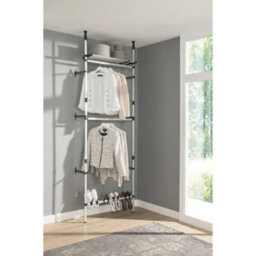 Walplus Telescopic Wardrobe System With Rods And Shelf Aluminium - thumbnail 5
