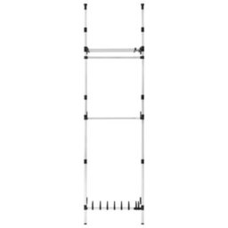 Walplus Telescopic Wardrobe System With Rods And Shelf Aluminium - thumbnail 6