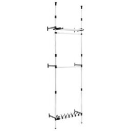 Walplus Telescopic Wardrobe System With Rods And Shelf Aluminium - thumbnail 2
