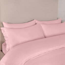 OHS Duvet Cover Set Frill Edge Microfibre Quilt Decor Bedding, Blush - Single - thumbnail 2