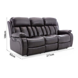 More4Homes Chester 3 Seater Electric Recliner Sofa In Brown - thumbnail 7