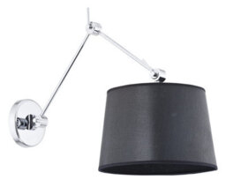 Luminosa Lighting Luminosa Zakyntos Wall Lamp With Shade Black, Chrome