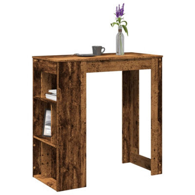 Berkfield Bar Table With Racks Old Wood 102X50X103.5 Cm Engineered Wood - image 1