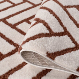 The Rugs Loft Terra And Ivory Herringbone Living Room Area Rug And Runners Soft Pile - thumbnail 6