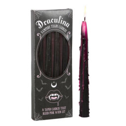 Set Of 4 Pink Vampire Tears Taper Candles - thumbnail 2