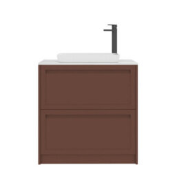 Royal Bathrooms Royal Bathroom Elmore 800mm Terracotta Clay Freestanding Countertop Bathroom Vanity Unit 2 Drawer With Qubix Basin - thumbnail 7