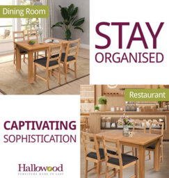 Hallowood Furniture Camberley Oak Butterfly Extending Dining Table With 4 Ladder Back Oak Chair With Charcoal Seat Pads - thumbnail 6
