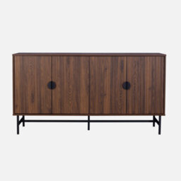 Sweeek - 157.5Cm Sideboard Cabinet With Two Doors And One Shelf Dark Wood Colour 157.5X39X83 Cm - Bazalt - thumbnail 2