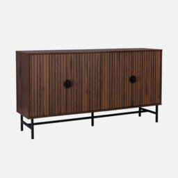 Sweeek - 157.5Cm Sideboard Cabinet With Two Doors And One Shelf Dark Wood Colour 157.5X39X83 Cm - Bazalt - thumbnail 1