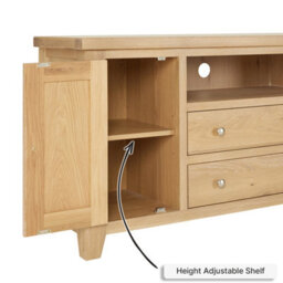 The Furniture Market Cheshire Whitewash Oak Xxl Widescreen Tv Unit Stand Up To 100 Tv Size - thumbnail 7